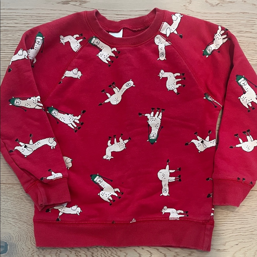 Hanna Andersson Red Llama Sweater